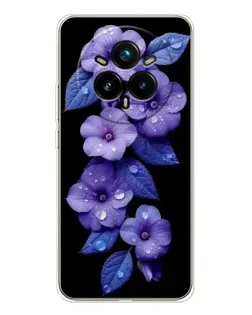 Чохол для Realme 14 Pro 5G з картинкою «Фіолетові квіти з росою»