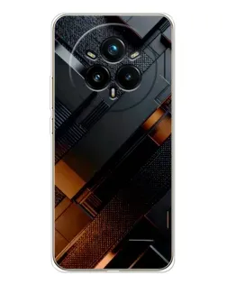 Чехол для Realme 14 Pro 5G с картинкой «Черные геометрические блоки»