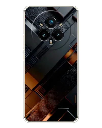 Чехол для Realme 14 Pro 5G с картинкой «Черные геометрические блоки»