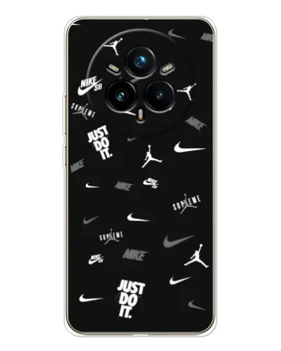 Чехол для Realme 14 Pro Plus с картинкой «Nike Black Pattern»