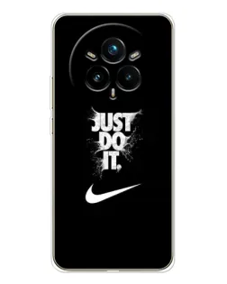 Чехол для Realme 14 Pro Plus с картинкой «Текстовый принт Nike»