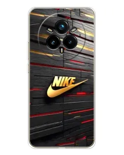 Чехол для Realme 14 Pro Plus с картинкой «Золотой Nike на металле»