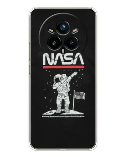 Чехол для Realme 14 Pro Plus с картинкой «NASA — шагаем по Луне»