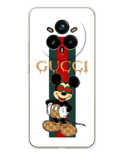 Чохол для Realme 14 Pro Plus з картинкою «Міккі Маус Gucci — смуги»