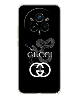 Чохол для Realme 14 Pro Plus з картинкою «Gucci — срібна змія»