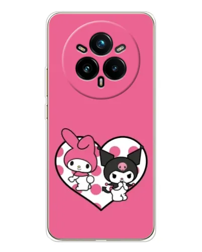 Чохол для Realme 14 Pro Plus з картинкою «Kuromi та My Melody» Чохол для Realme 14 Pro Plus з картинкою «Kuromi та My Melody»