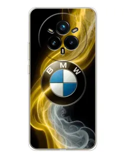 Чехол для Realme 14 Pro Plus с картинкой «Золотистый дым BMW»