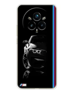 Чехол для Realme 14 Pro Plus с картинкой «Силуэт BMW в темноте»