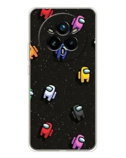 Чехол для Realme 14 Pro Plus с картинкой «Космический паттерн Among Us»