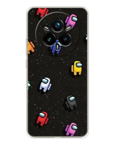 Чехол для Realme 14 Pro Plus с картинкой «Космический паттерн Among Us»