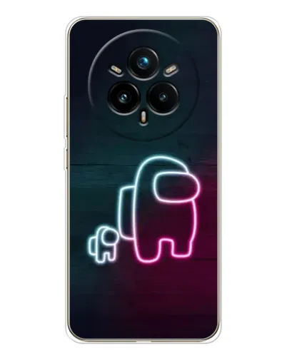 Чехол для Realme 14 Pro Plus с картинкой «Among Us неон-арт»