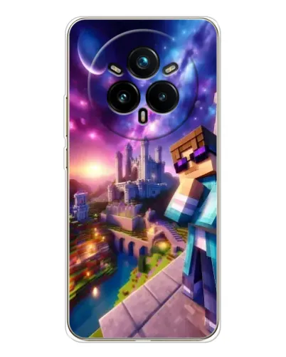 Чехол для Realme 14 Pro Plus с картинкой «Стив и космос» Чехол для Realme 14 Pro Plus с картинкой «Стив и космос»