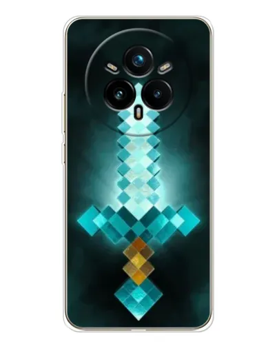 Чехол для Realme 14 Pro Plus с картинкой «Алмазный меч неон» Чехол для Realme 14 Pro Plus с картинкой «Алмазный меч неон»