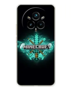Чехол для Realme 14 Pro Plus с картинкой «Minecraft Diamond лого»