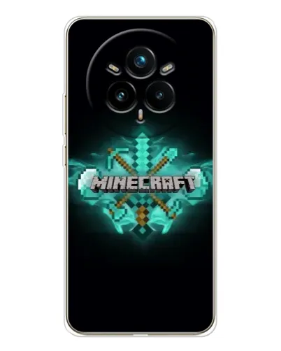 Чехол для Realme 14 Pro Plus с картинкой «Minecraft Diamond лого» Чехол для Realme 14 Pro Plus с картинкой «Minecraft Diamond лого»