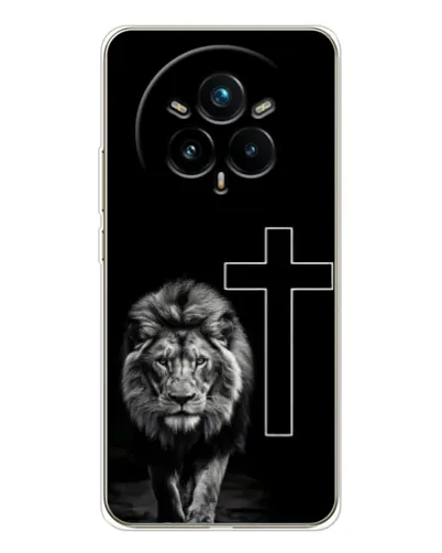 Чехол для Realme 14 Pro Plus с картинкой «Лев и Крест»