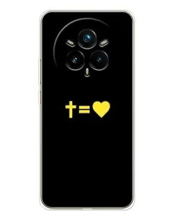Чехол для Realme 14 Pro Plus с картинкой «Сердце и Крест»