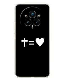 Чехол для Realme 14 Pro Plus с картинкой «Крест и Сердце»