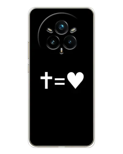 Чехол для Realme 14 Pro Plus с картинкой «Крест и Сердце»