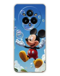 Чехол для Realme 14 Pro Plus с картинкой «Mickey и мыльные пузыри»