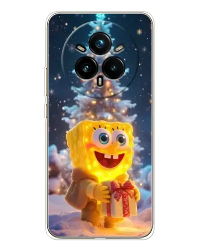 Чехол для Realme 14 Pro Plus с картинкой «Рождественский Спанч Боб» Чехол для Realme 14 Pro Plus с картинкой «Рождественский Спанч Боб»