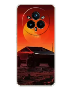 Чехол для Realme 14 Pro Plus с картинкой «Cybertruck на Марсе»