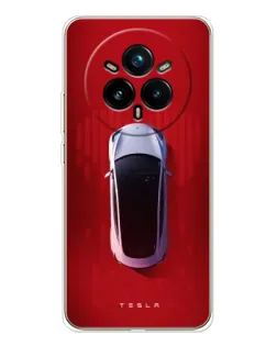 Чехол для Realme 14 Pro Plus с картинкой «Tesla Top View»