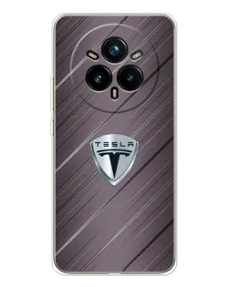 Чехол для Realme 14 Pro Plus с картинкой «Металлическая текстура Tesla»