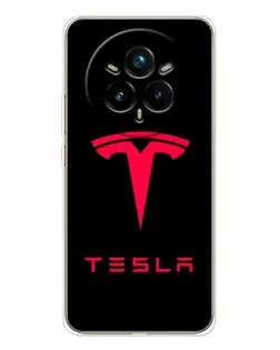 Чехол для Realme 14 Pro Plus с картинкой «Tesla Red Logo»