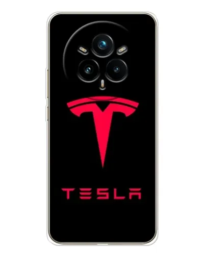 Чехол для Realme 14 Pro Plus с картинкой «Tesla Red Logo»