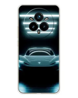Чехол для Realme 14 Pro Plus с картинкой «Tesla в неоне»