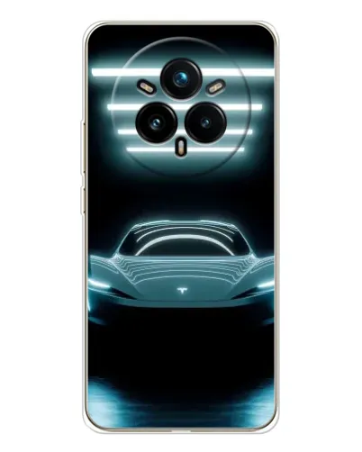 Чехол для Realme 14 Pro Plus с картинкой «Tesla в неоне»