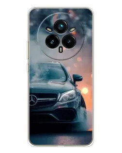 Чехол для Realme 14 Pro Plus с картинкой «Mercedes — ночной город»