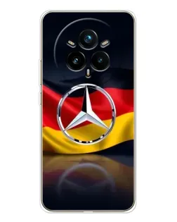 Чехол для Realme 14 Pro Plus с картинкой «Mercedes — флаг Германии»