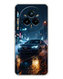 Чохол для Realme 14 Pro Plus з картинкою «Нічне місто та Audi» Чохол для Realme 14 Pro Plus з картинкою «Нічне місто та Audi»