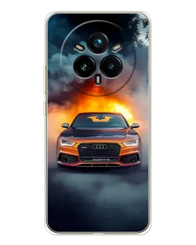 Чехол для Realme 14 Pro Plus с картинкой «Audi в огненном дыму» Чехол для Realme 14 Pro Plus с картинкой «Audi в огненном дыму»