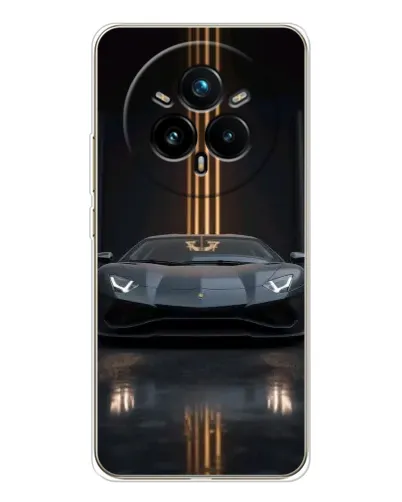Чехол для Realme 14 Pro Plus с картинкой «Lamborghini золотые линии»
