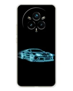 Чохол для Realme 14 Pro Plus з картинкою «Неоновий контур Lamborghini»