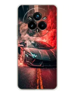 Чохол для Realme 14 Pro Plus з картинкою «Lamborghini червоний дим»