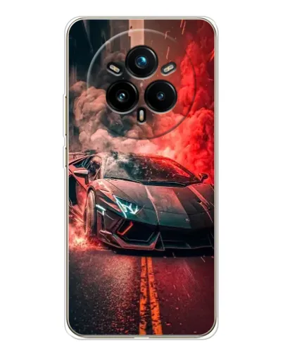Чехол для Realme 14 Pro Plus с картинкой «Lamborghini красный дым»