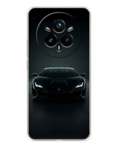 Чехол для Realme 14 Pro Plus с картинкой «Черный Lamborghini Aventador»