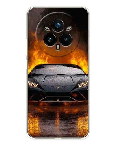 Чехол для Realme 14 Pro Plus с картинкой «Lamborghini в огне»