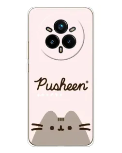 Чехол для Realme 14 Pro Plus с картинкой «Pusheen логотип»