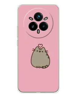 Чехол для Realme 14 Pro Plus с картинкой «Pusheen сердце»