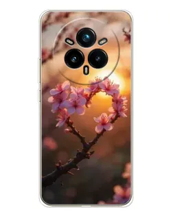 Чохол для Realme 14 Pro Plus з картинкою «Рожевий цвіт сердечко на тлі заходу» Чохол для Realme 14 Pro Plus з картинкою «Рожевий цвіт сердечко на тлі заходу»