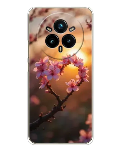 Чохол для Realme 14 Pro Plus з картинкою «Рожевий цвіт сердечко на тлі заходу» Чохол для Realme 14 Pro Plus з картинкою «Рожевий цвіт сердечко на тлі заходу»