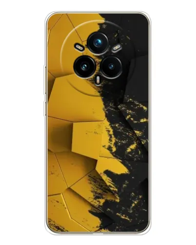 Чехол для Realme 14 Pro Plus с картинкой «Золотые осколки геометрии»