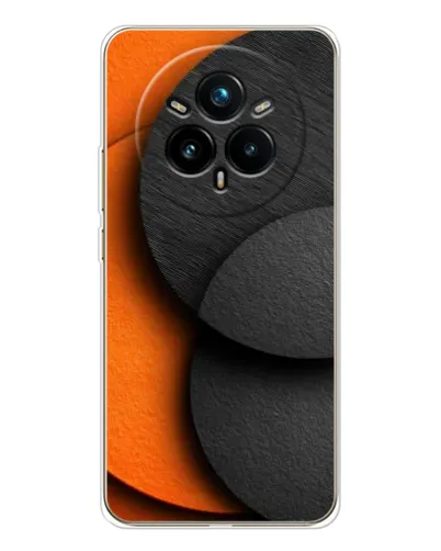 Чехол для Realme 14 Pro Plus с картинкой «Геометрия оранжевых кругов»