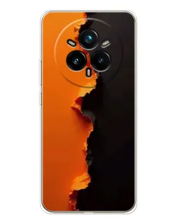 Чехол для Realme 14 Pro Plus с картинкой «Оранжевый разлом»