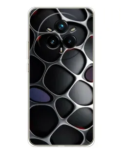 Чехол для Realme 14 Pro Plus с картинкой «Объемная темная решетка»